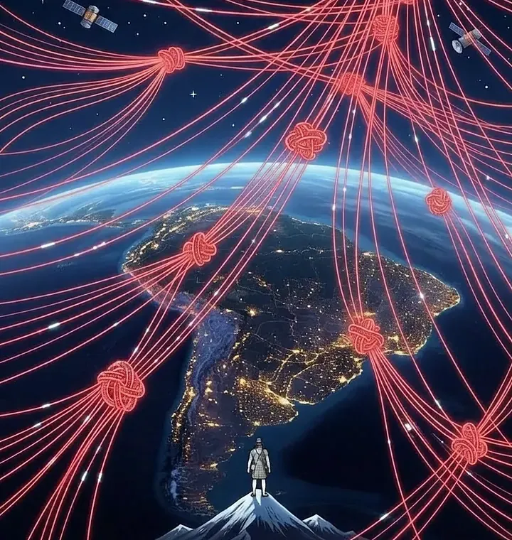 Южная Америка с нитями кипу